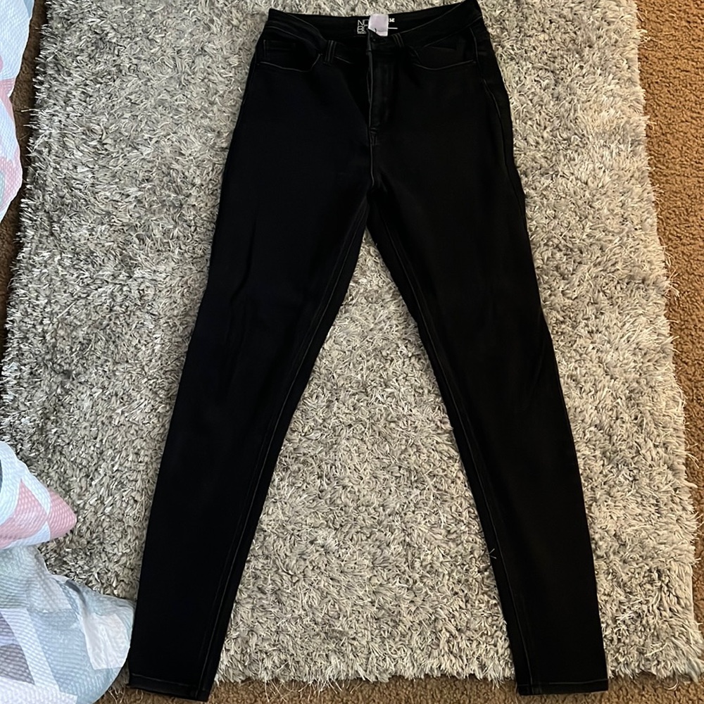 High rise black skinny jeans